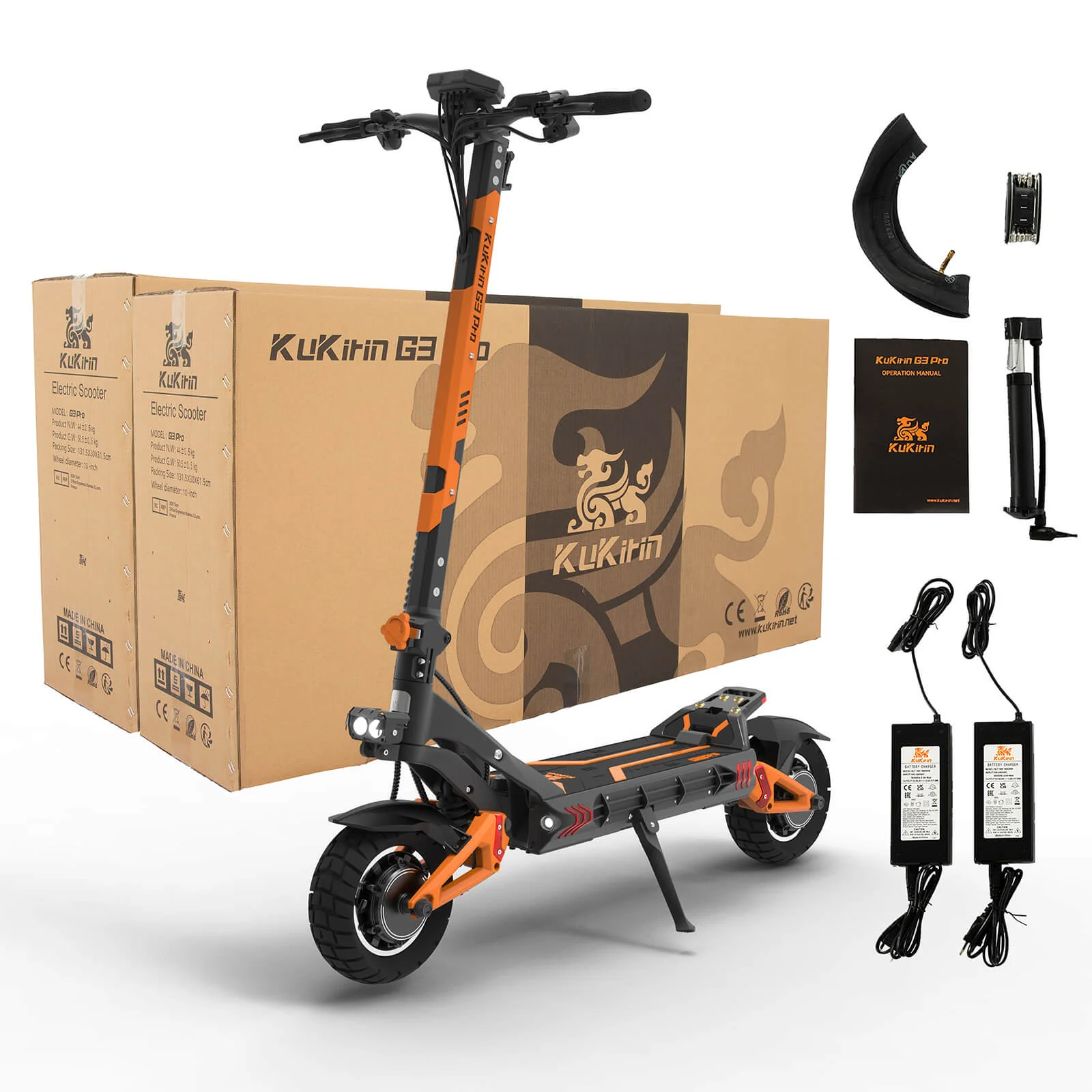 KuKirin G3 Pro 52V 2400W 23.4Ah Dual Motor Electric Scooter - Image 16