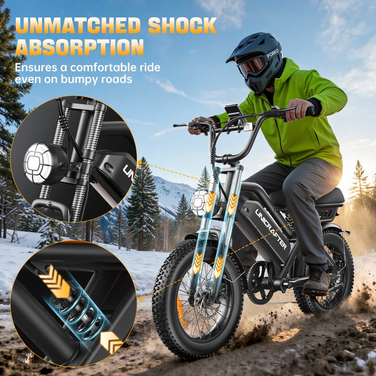 UNICRAFTER M3C 48V 750W 15.6Ah Electric Bike - Image 11
