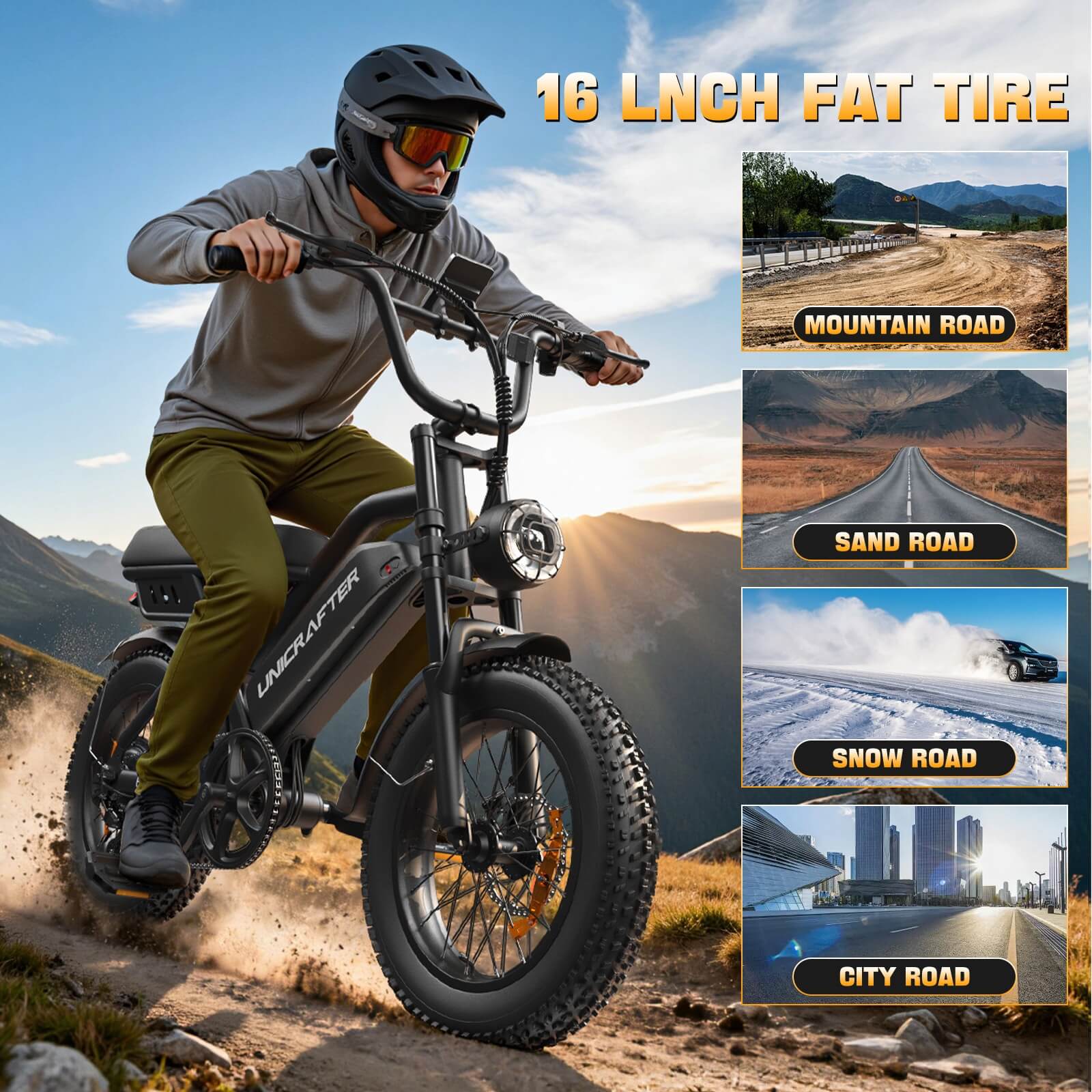 UNICRAFTER M3C 48V 750W 15.6Ah Electric Bike - Image 8